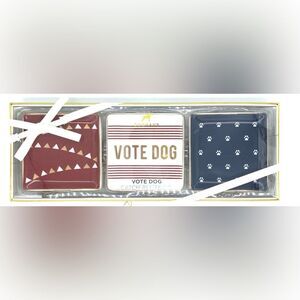 DOGHAUS Ceramic "VOTE DOG" CATCH-ALL TRAYS 3 IN BOX 4" Vote Dog G2
